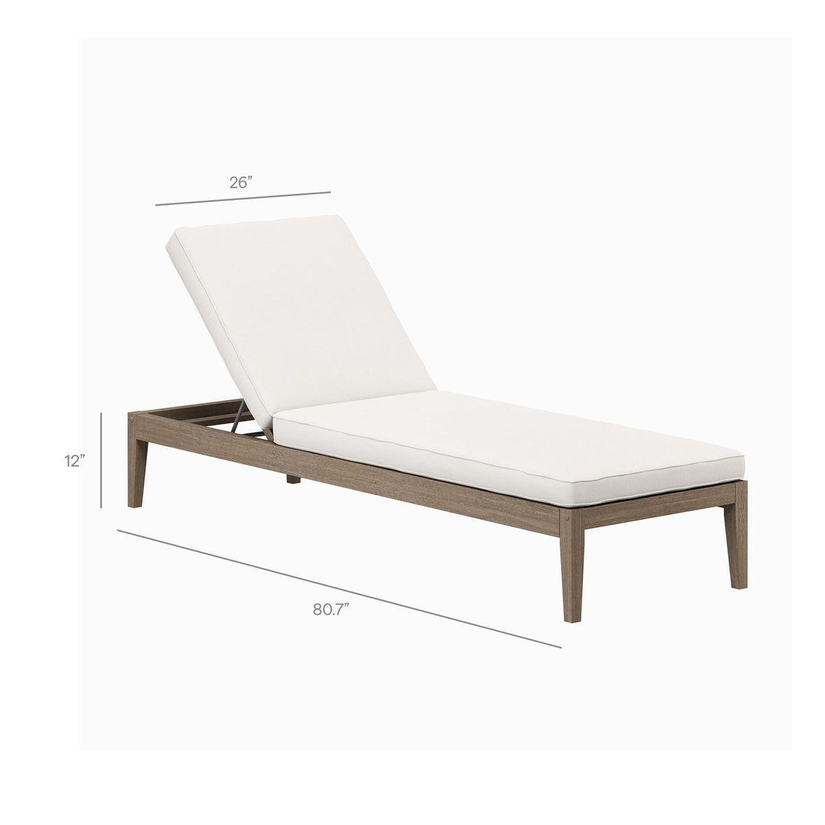Chaise longue d'extérieur en teck Northlake