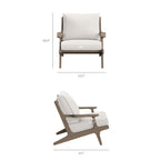 Ensemble de fauteuil et d'ottoman Saratoga en bois de teck pour l'extérieur