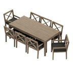 Ensemble de salle à manger d'extérieur 9 pièces en bois de teck Northlake