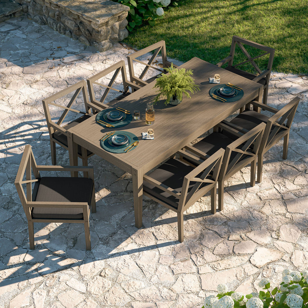 Ensemble de salle à manger d'extérieur 9 pièces en bois de teck Northlake