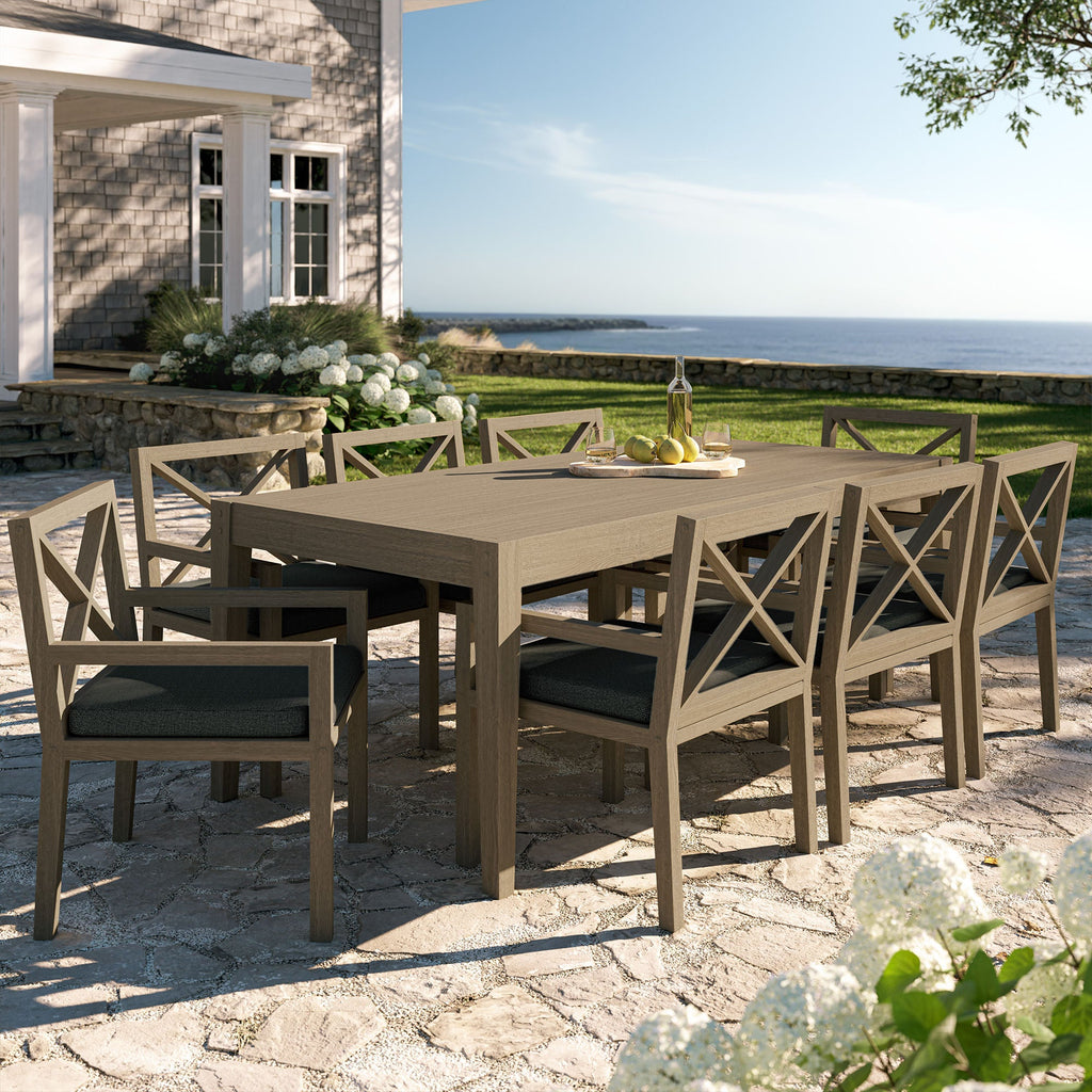 Ensemble de salle à manger d'extérieur 9 pièces en bois de teck Northlake