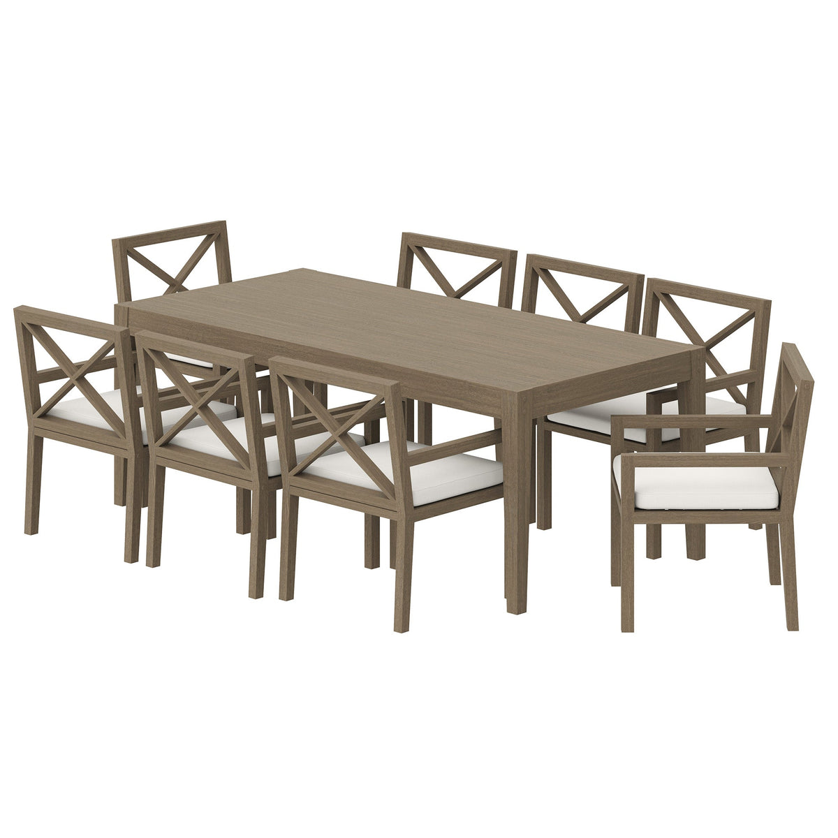 Ensemble de salle à manger d'extérieur 9 pièces en bois de teck Northlake