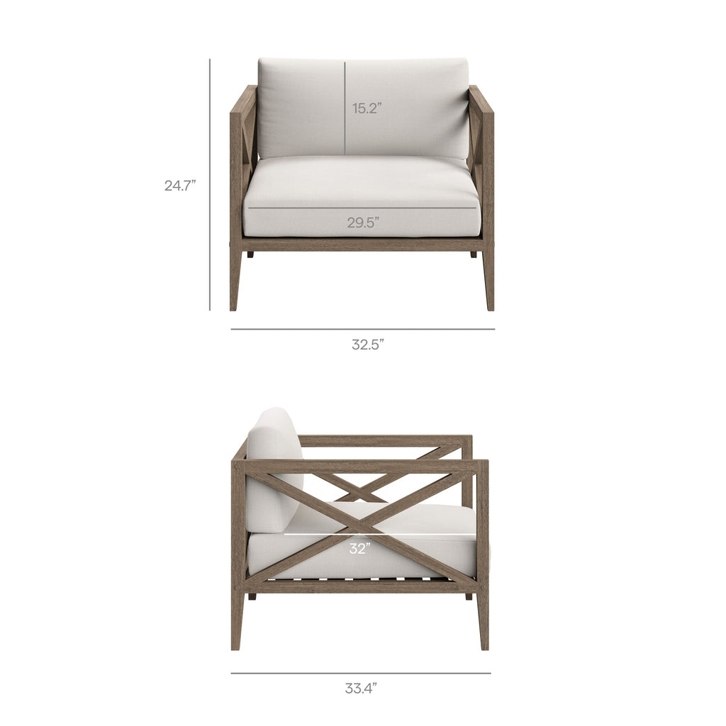 Ensemble de mobilier d'extérieur 5 pièces en teck Northlake