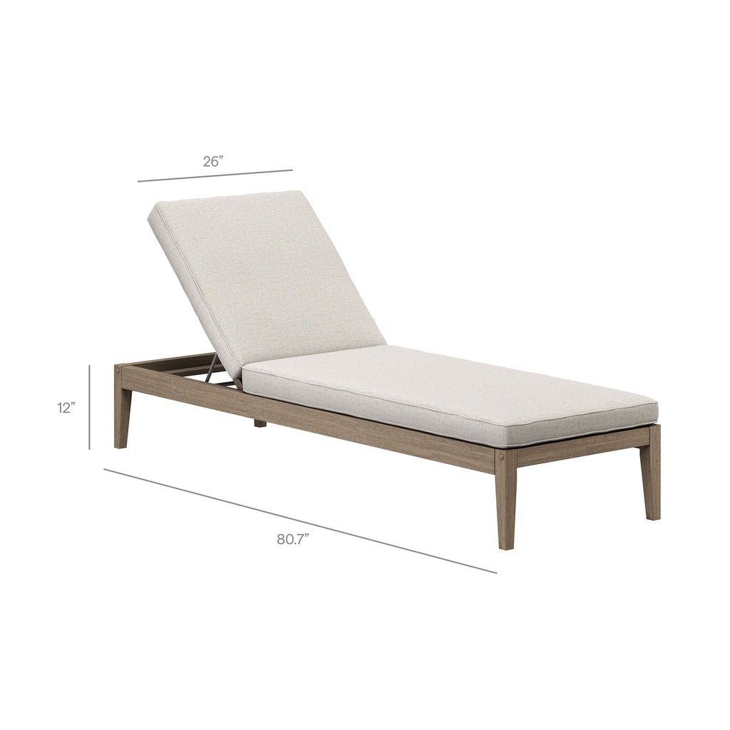 Ensemble de mobilier d'extérieur Northlake 3 pièces en bois de teck avec chaises longues et table d'appoint