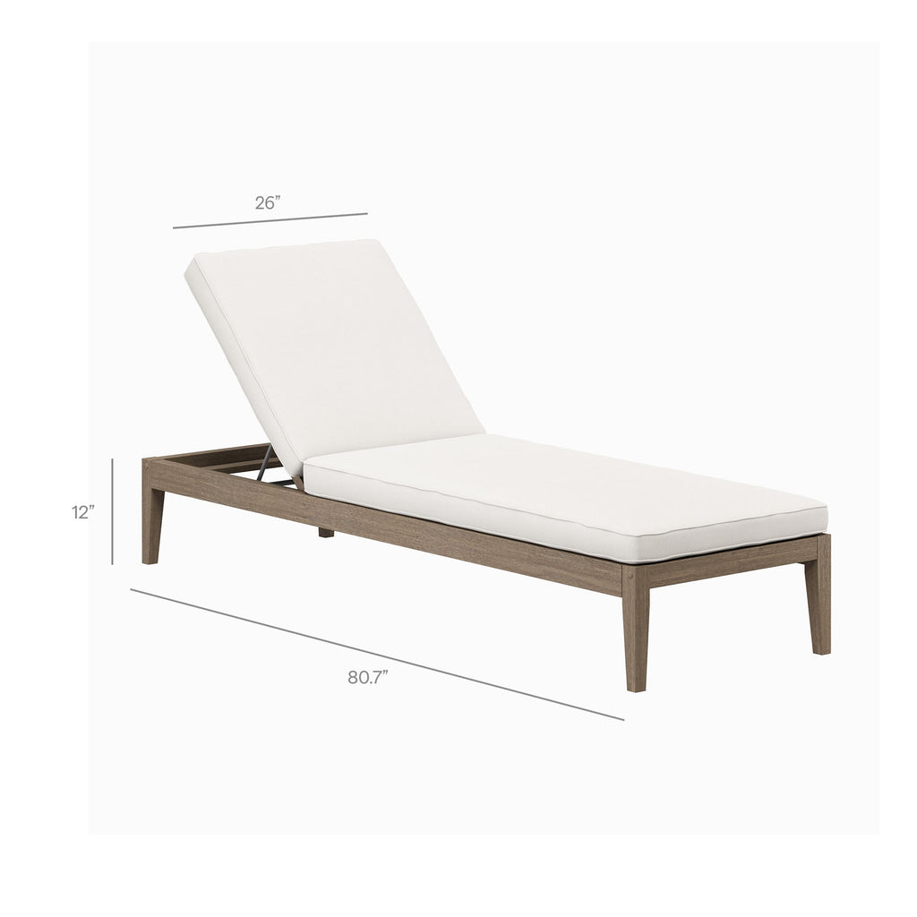 Ensemble de mobilier d'extérieur Northlake 3 pièces en bois de teck avec chaises longues et table d'appoint