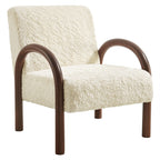 Fauteuil d'appoint Lunet en fausse peau de mouton