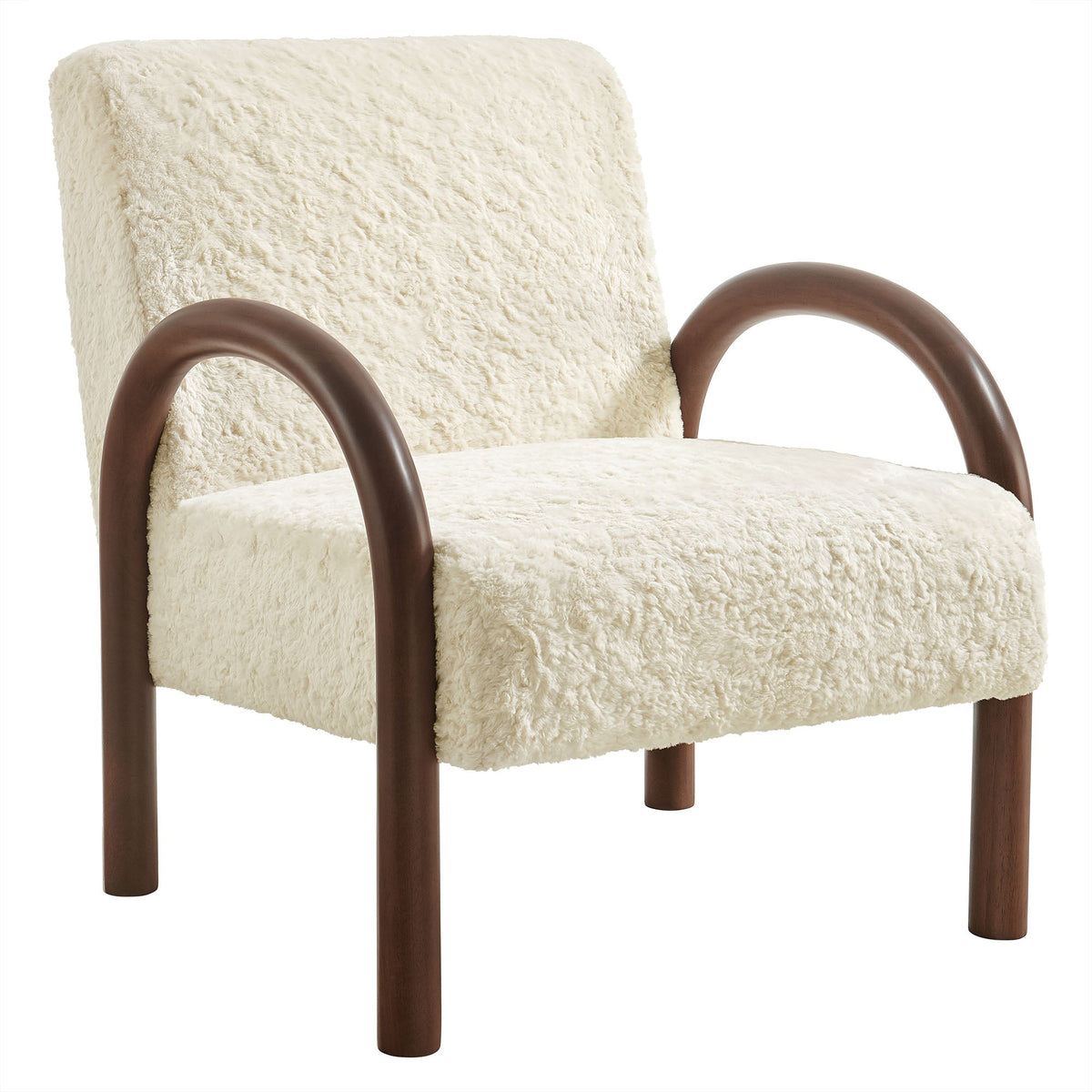 Fauteuil d'appoint Lunet en fausse peau de mouton