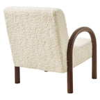 Fauteuil d'appoint Lunet en fausse peau de mouton