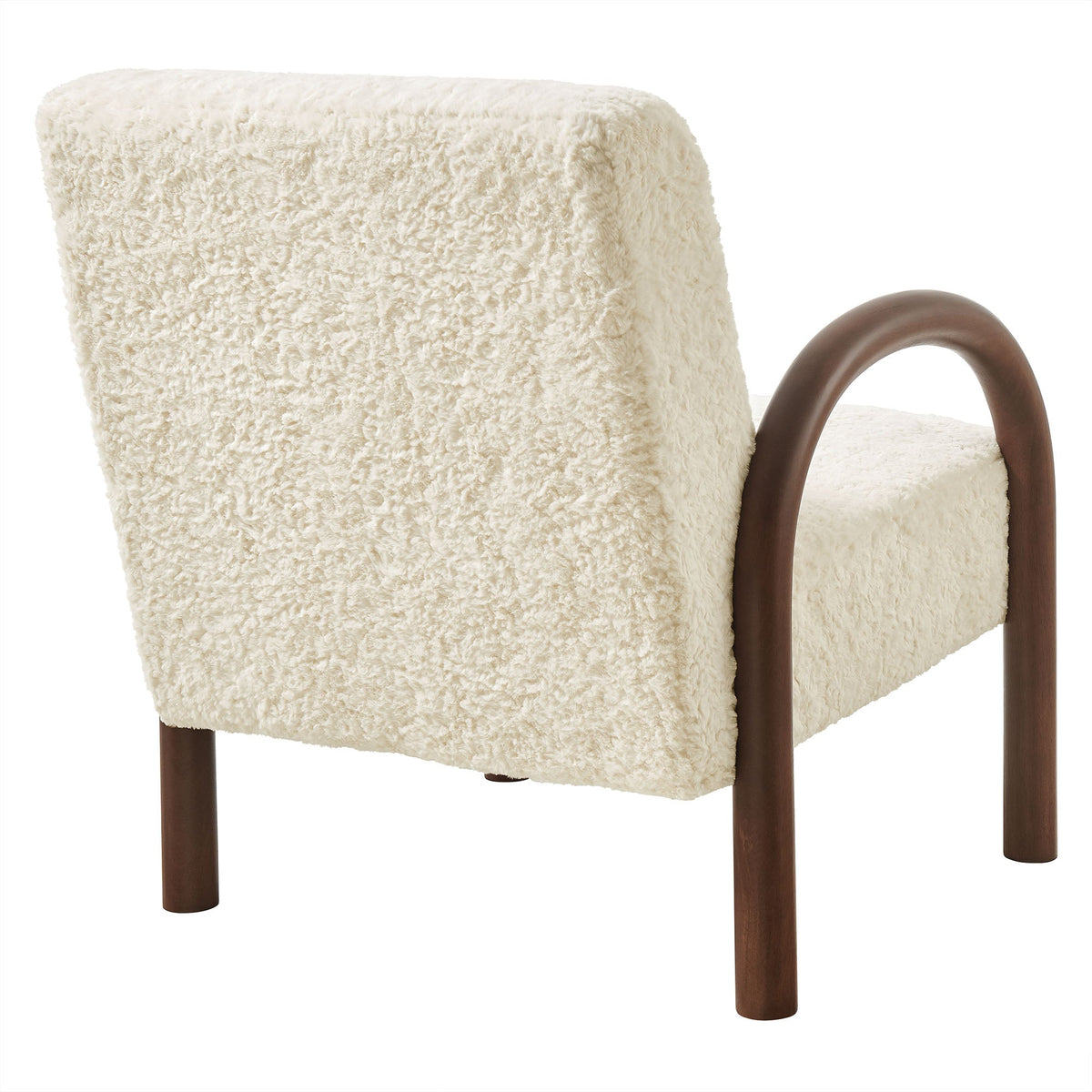 Fauteuil d'appoint Lunet en fausse peau de mouton