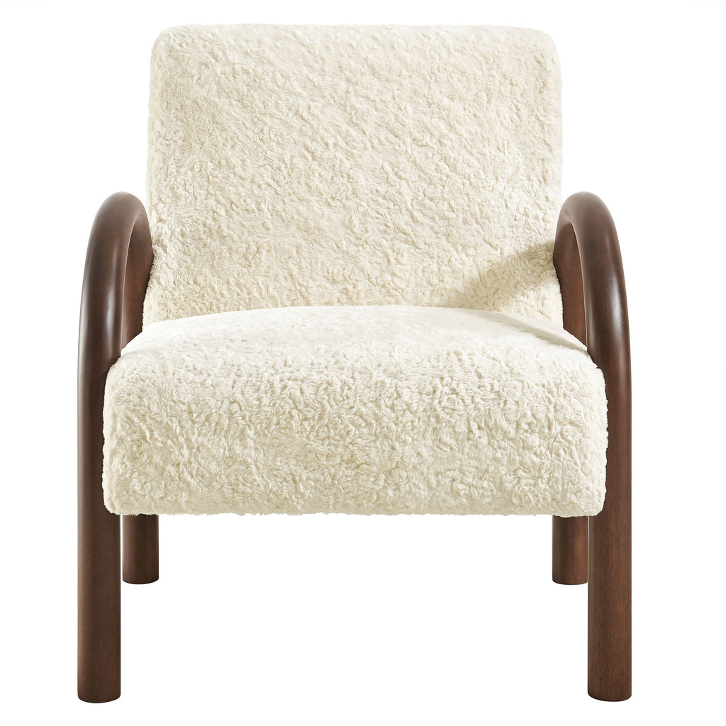 Fauteuil d'appoint Lunet en fausse peau de mouton