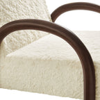 Fauteuil d'appoint Lunet en fausse peau de mouton