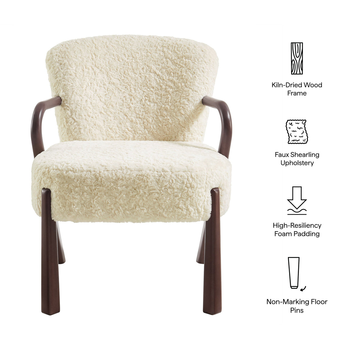 Fauteuil d'appoint Arden avec imitation peau de mouton