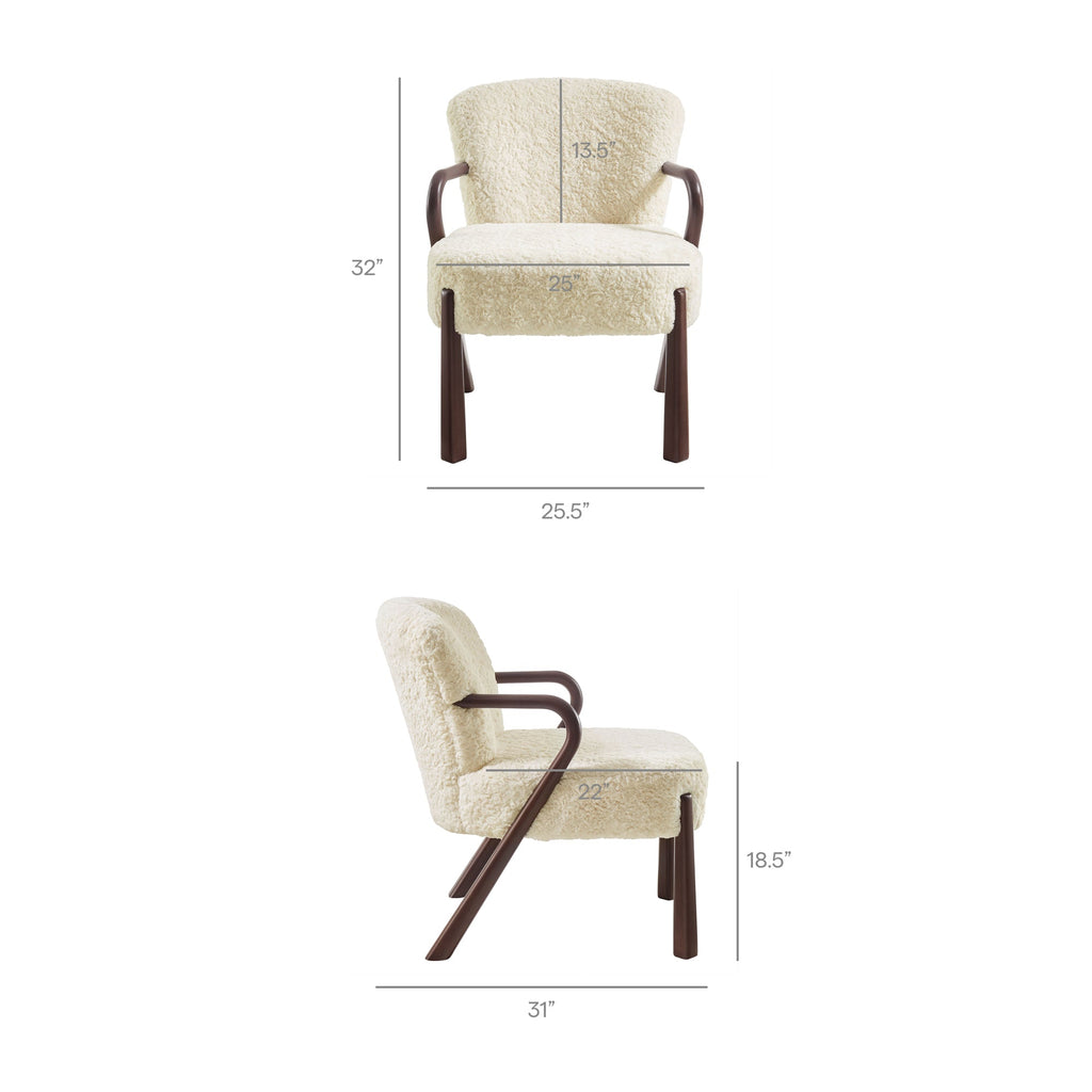 Fauteuil d'appoint Arden avec imitation peau de mouton
