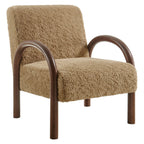 Fauteuil d'appoint Lunet en fausse peau de mouton