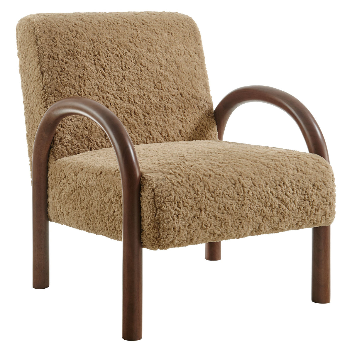 Fauteuil d'appoint Lunet en fausse peau de mouton