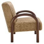 Fauteuil d'appoint Lunet en fausse peau de mouton