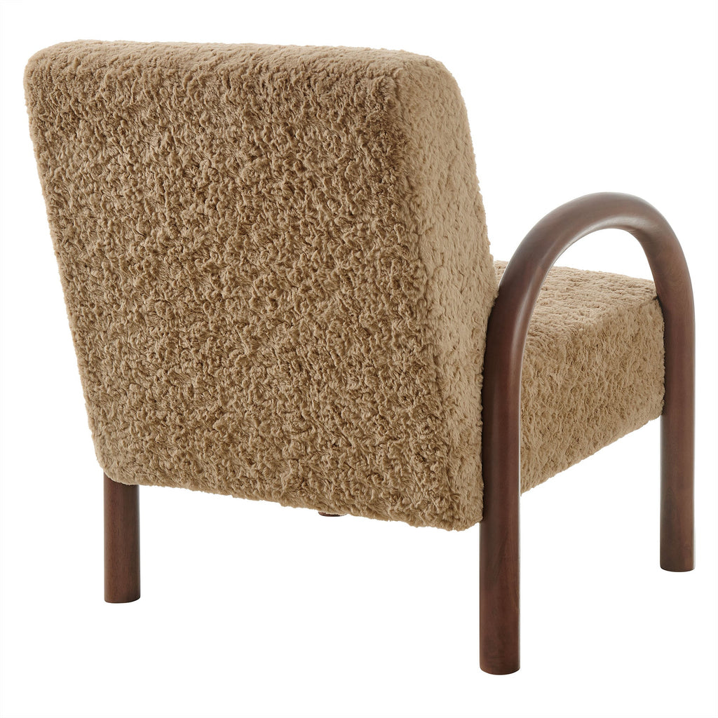 Fauteuil d'appoint Lunet en fausse peau de mouton