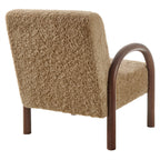 Fauteuil d'appoint Lunet en fausse peau de mouton