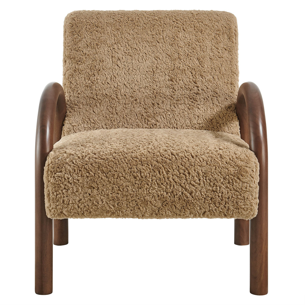 Fauteuil d'appoint Lunet en fausse peau de mouton