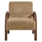 Fauteuil d'appoint Lunet en fausse peau de mouton