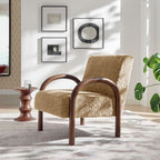 Fauteuil d'appoint Lunet en fausse peau de mouton