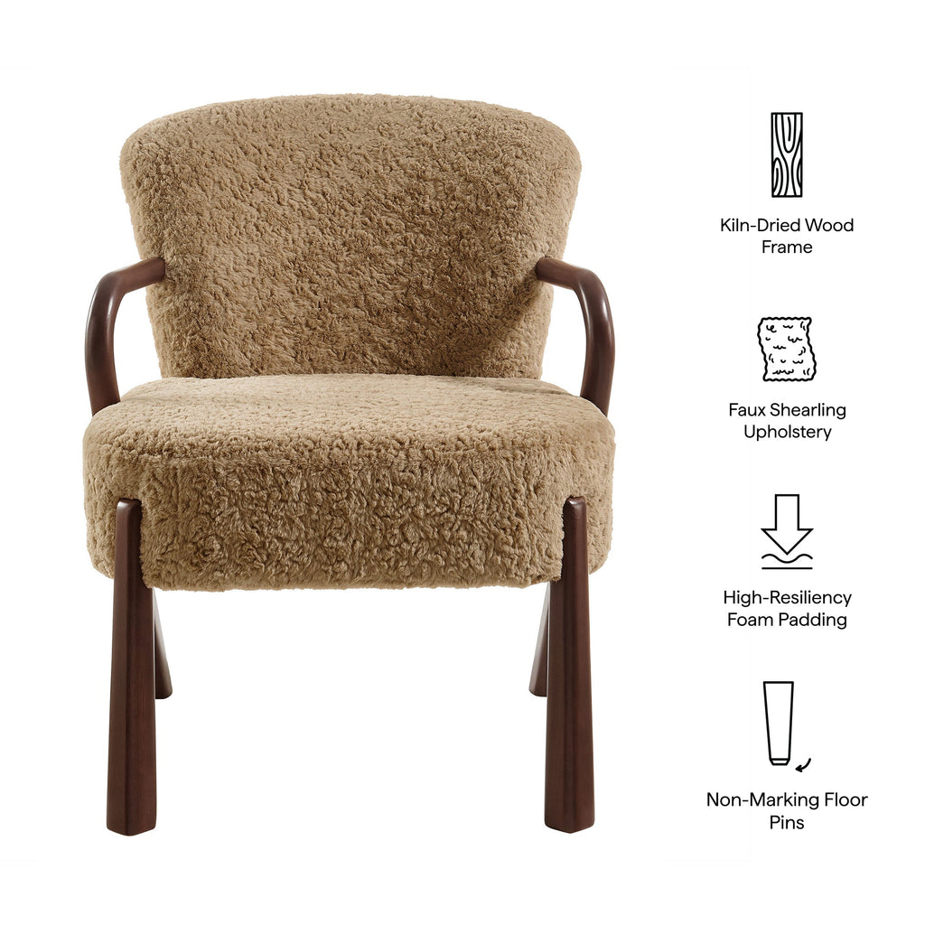 Fauteuil d'appoint Arden avec imitation peau de mouton