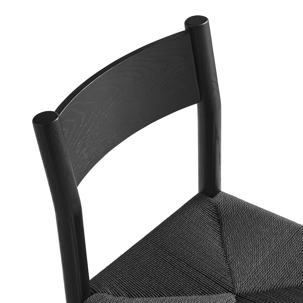 Chaise de salle à manger Alvia en bois de chêne avec assise tressée