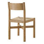 Chaise de salle à manger Alvia en bois de chêne avec assise tressée