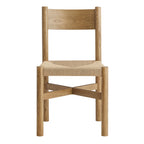 Chaise de salle à manger Alvia en bois de chêne avec assise tressée