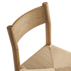 Chaise de salle à manger Alvia en bois de chêne avec assise tressée