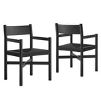 Fauteuils de salle à manger Alvia en bois de chêne avec sièges tissés (lot de 2)