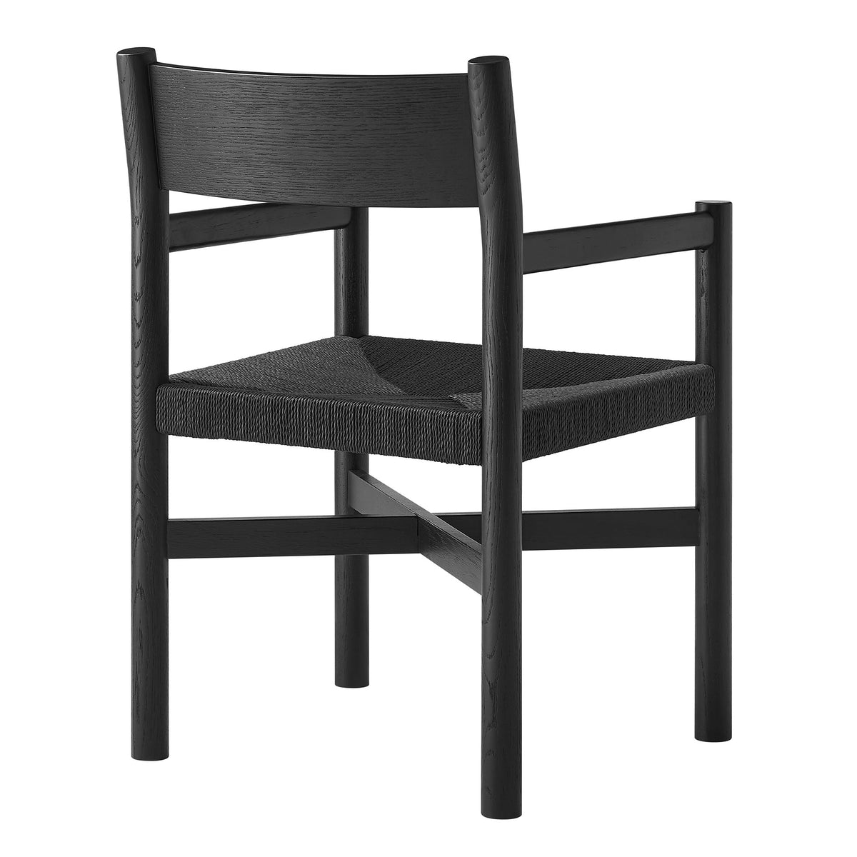 Fauteuils de salle à manger Alvia en bois de chêne avec sièges tissés (lot de 2)