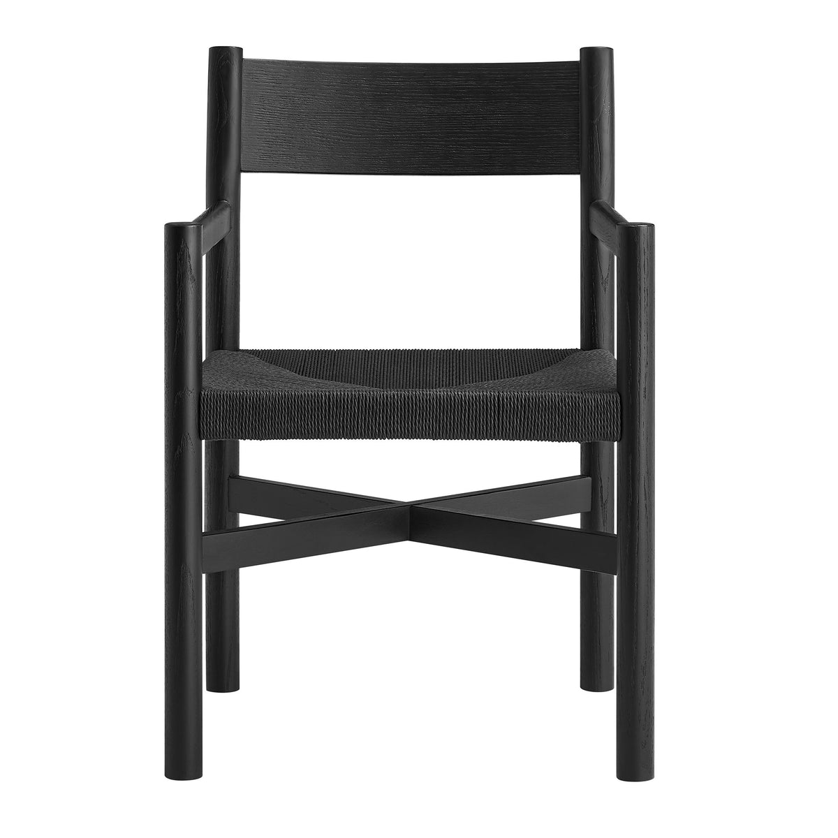 Fauteuils de salle à manger Alvia en bois de chêne avec sièges tissés (lot de 2)