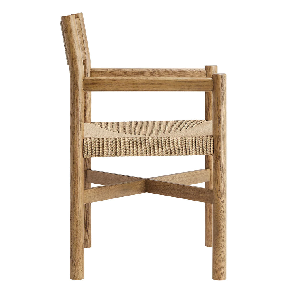 Fauteuils de salle à manger Alvia en bois de chêne avec sièges tissés (lot de 2)