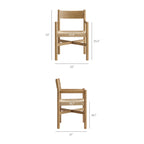 Fauteuils de salle à manger Alvia en bois de chêne avec sièges tissés (lot de 2)
