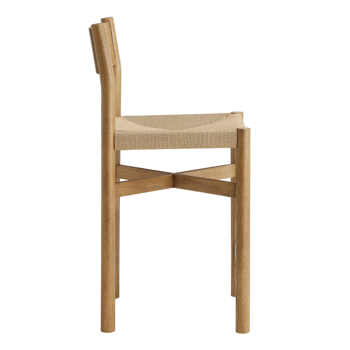 Tabourets de comptoir en bois de chêne Alvia avec assise tissée - Lot de 2