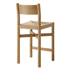 Tabourets de comptoir en bois de chêne Alvia avec assise tissée - Lot de 2