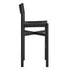 Tabourets de bar Alvia en bois de chêne avec assise tressée, lot de 2