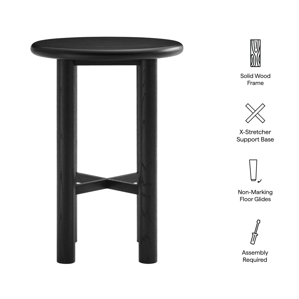 Table de bar Alvia ronde en bois de chêne, 30 po