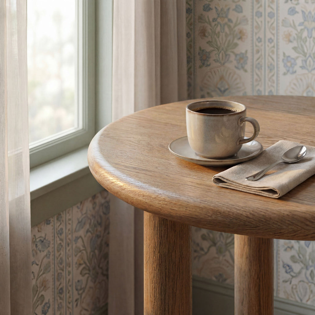Table de bar Alvia ronde en bois de chêne, 30 po