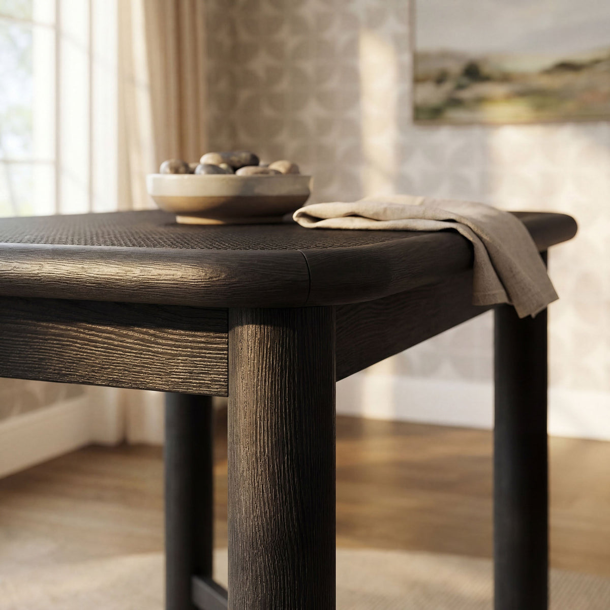 Table de bar rectangulaire Alvia 60 en bois de chêne