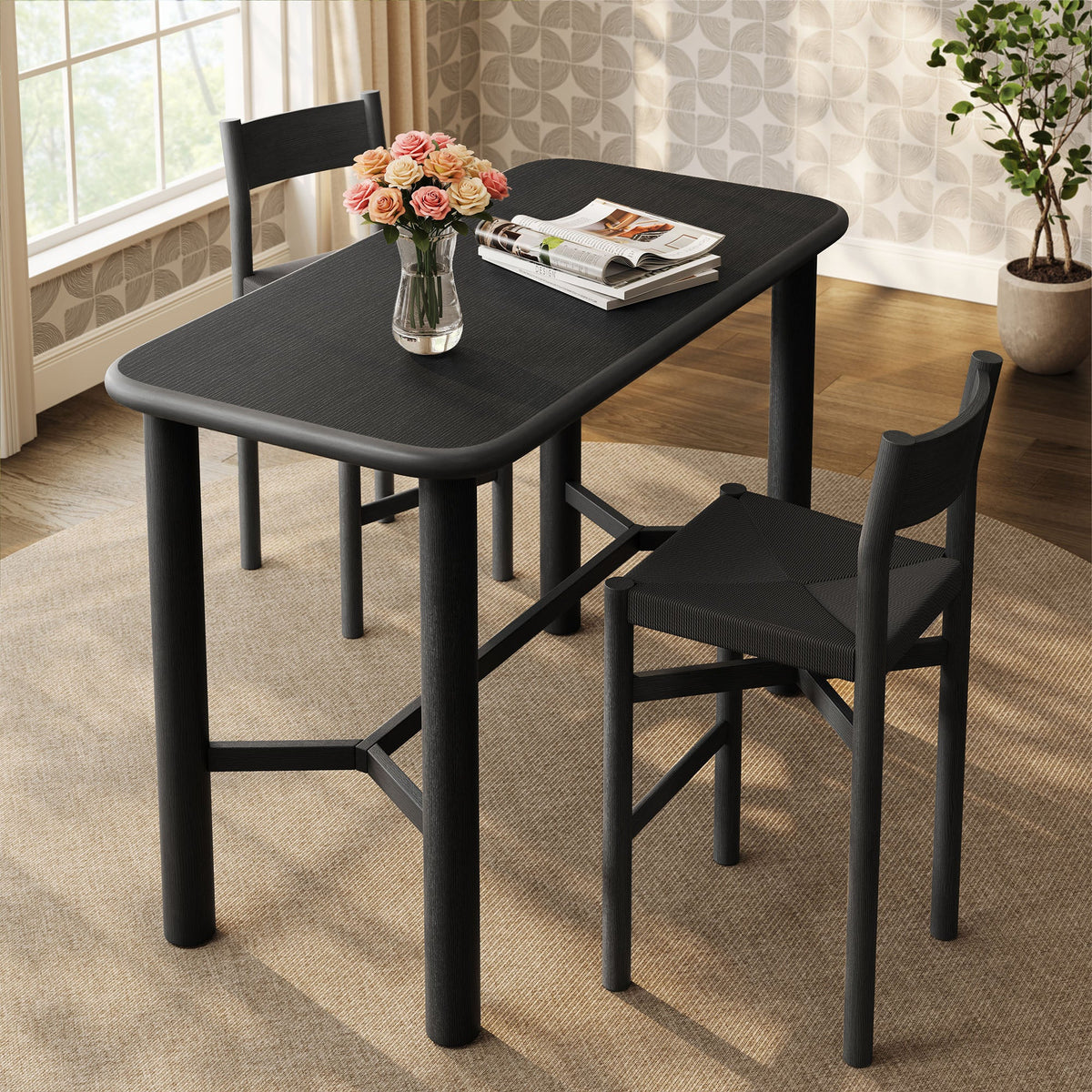 Table de bar rectangulaire Alvia 60 en bois de chêne