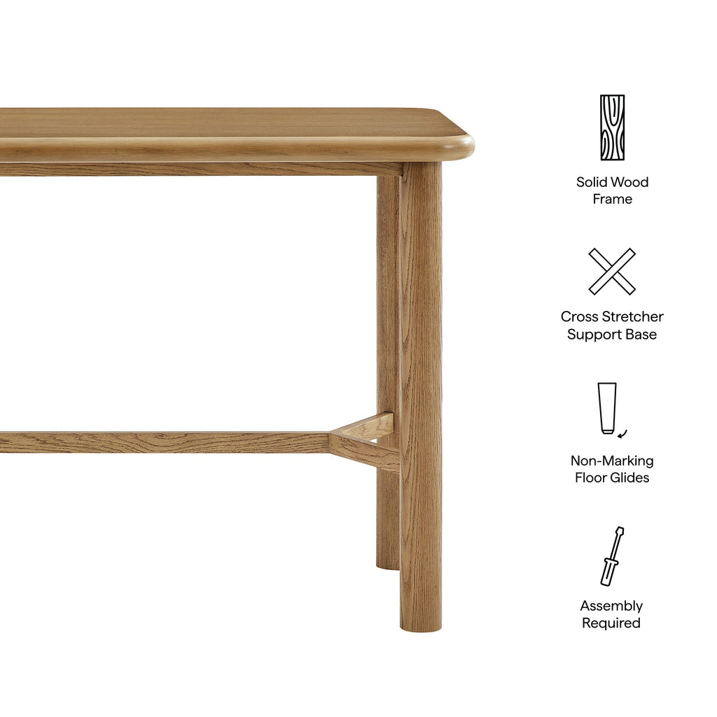 Table de bar rectangulaire Alvia 60 en bois de chêne