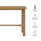 Table de bar rectangulaire Alvia 60 en bois de chêne
