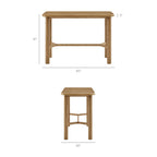 Table de bar rectangulaire Alvia 60 en bois de chêne
