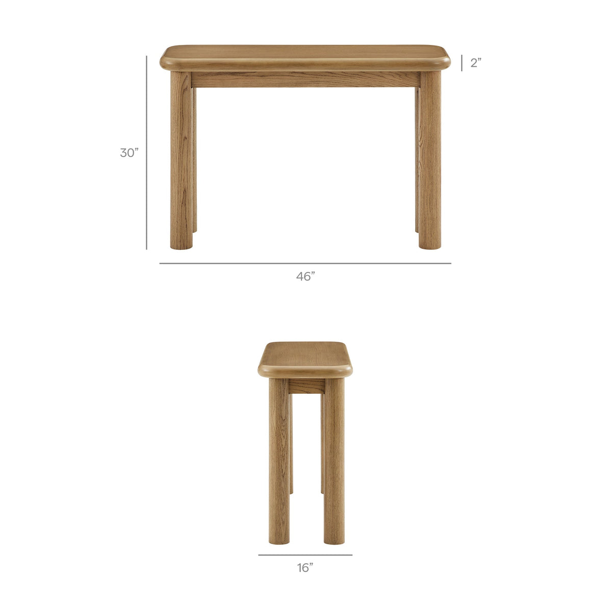 Console en bois de chêne Alvia