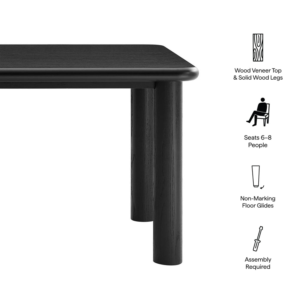 Table de salle à manger rectangulaire en bois de chêne Alvia 72