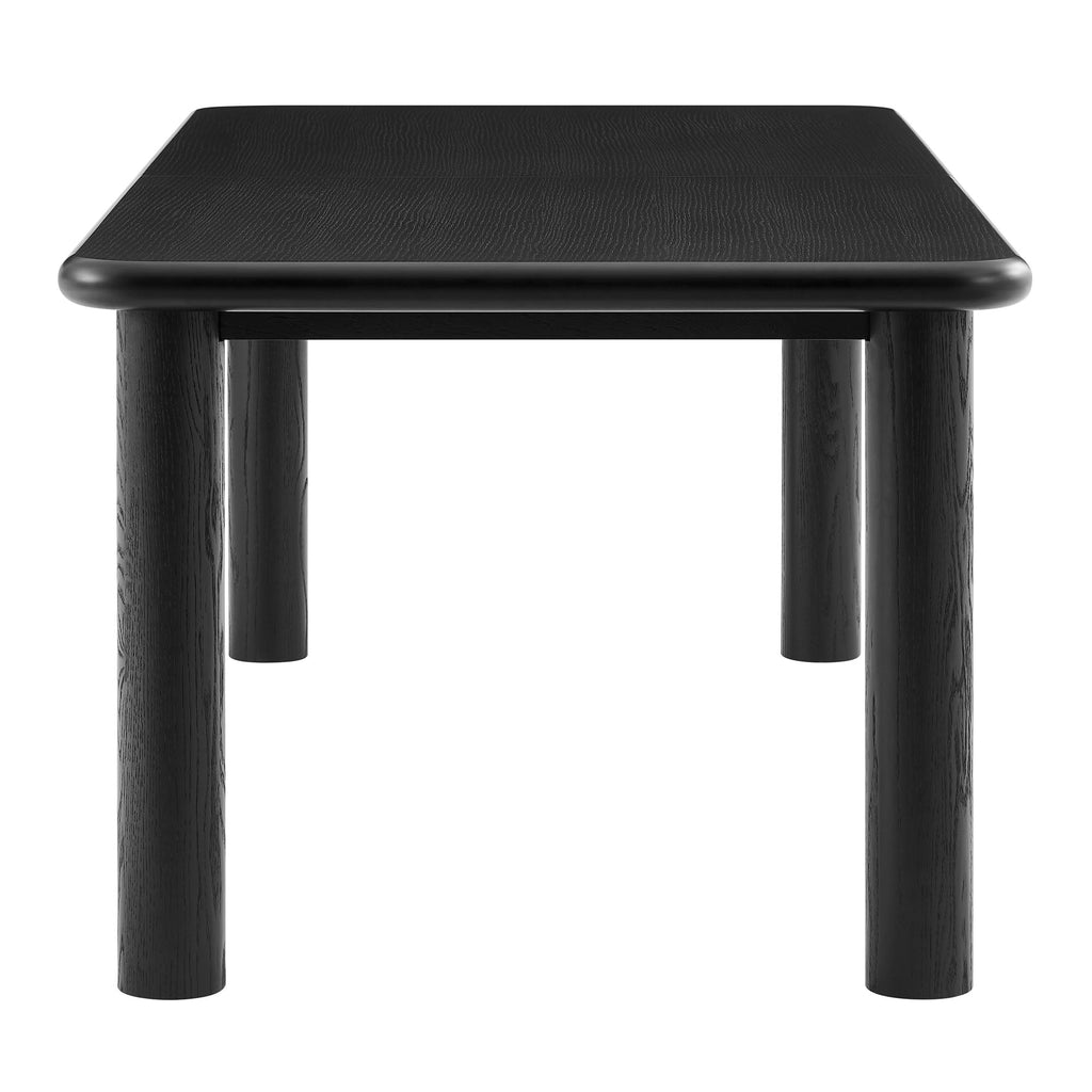 Table de salle à manger rectangulaire extensible en bois de chêne Alvia 86"-105"