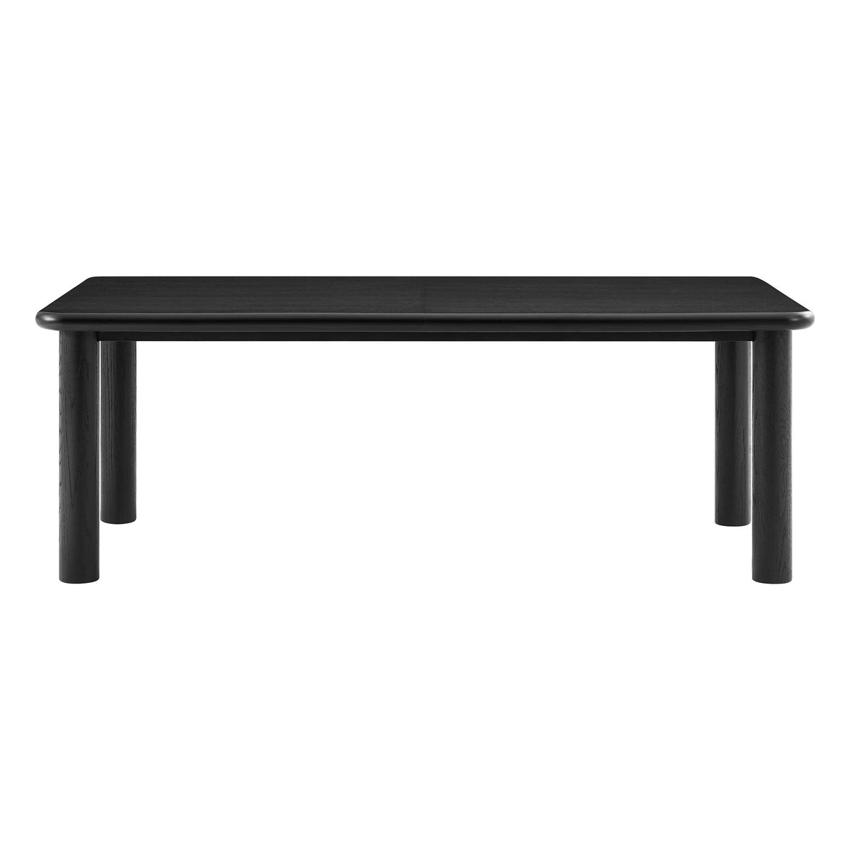 Table de salle à manger rectangulaire extensible en bois de chêne Alvia 86"-105"