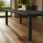 Table de salle à manger rectangulaire extensible en bois de chêne Alvia 86"-105"